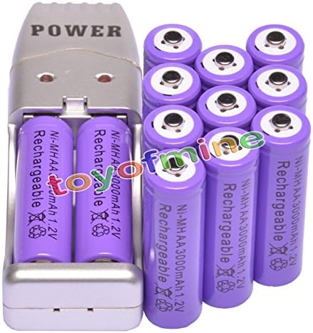 12x AA 2A 1.2V Ni-MH 3000mAh Rechargeable Battery for Mp3 RC Toys + USB Charger