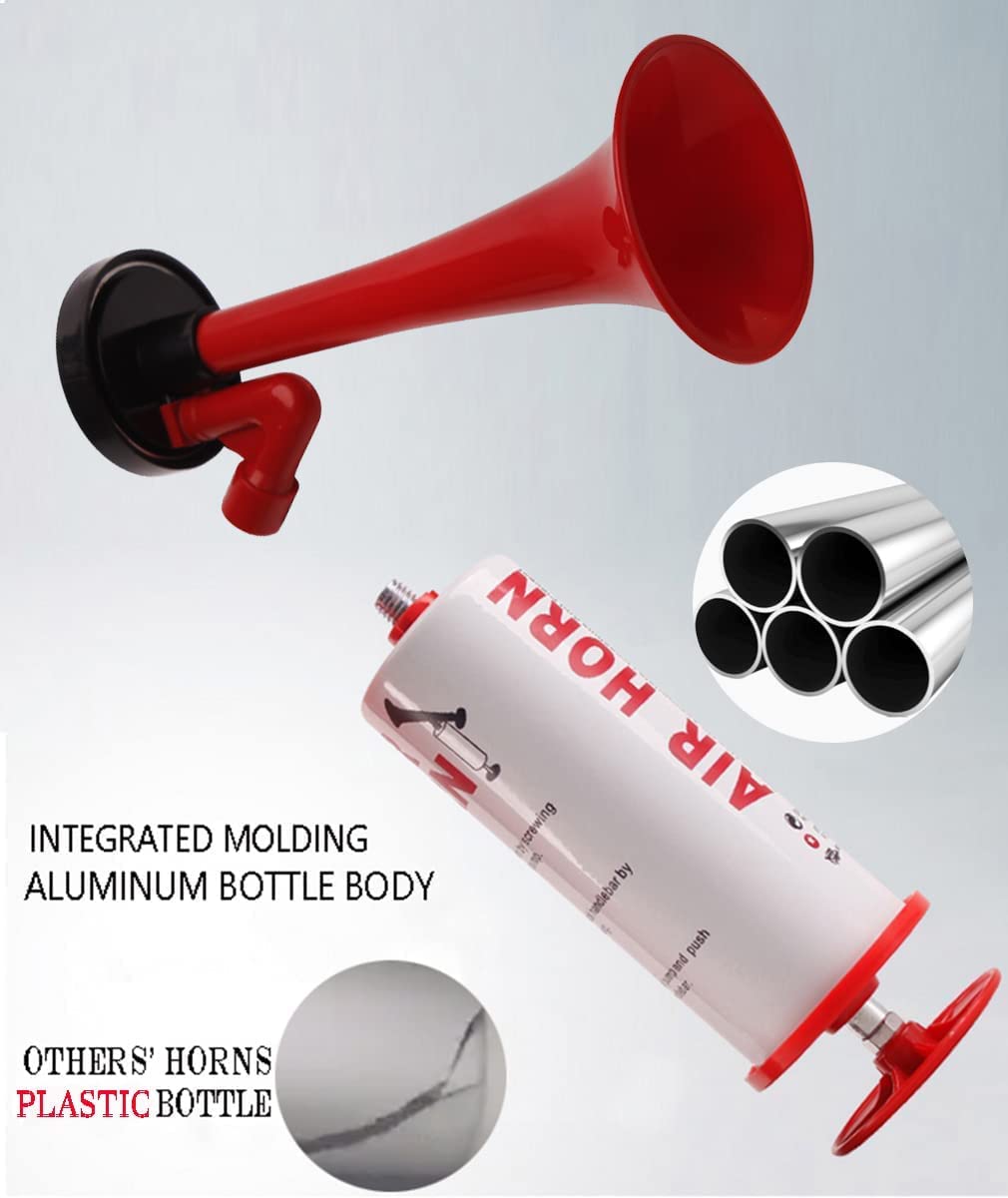 Reusable Air Horn, BANHAO Aluminum Handheld Air Pump Horn Loud Safety Horn for Boats Cars Noise Maker Handheld Air Horn 2pcs