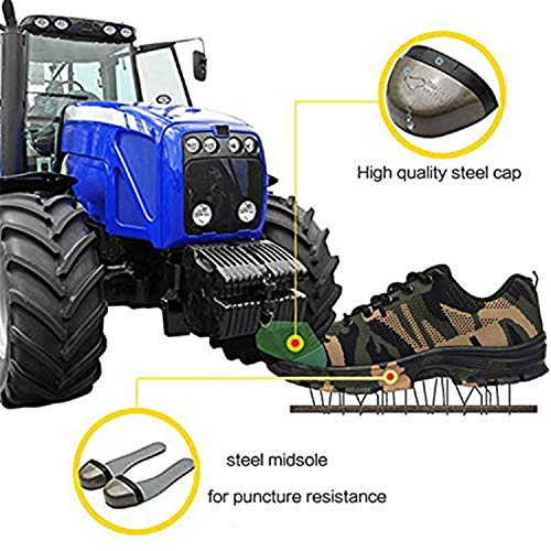 image for JACKSHIBO Steel Toe Work Shoes for Men Women Safety Shoes Breathable I