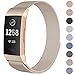 CAVN Metal Bands Compatible for Fitbit Charge 3 / Charge 3 SE Bands Women Men Small Large, Replacement Stainless Steel Accessory Watch Wrist Straps