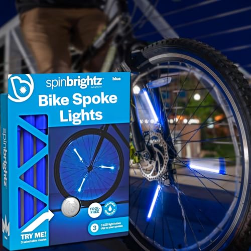Brightz SpinBrightz LED Bike Spoke Lights for 1 Wheel - 3 Cool Solid Color & Modes - Ride with 100% Ultimate Style and Safety! Easy Clip-On Design - Turn Every Ride into a Dazzling Night Adventure