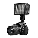 On Camera Video Light, HONGDAK 160 LED Dimmable Ultra High Power Panel Digital Camera / Camcorder Video Light, LED Light for Canon, Nikon, Pentax, Panasonic, SONY, Samsung and Olympus