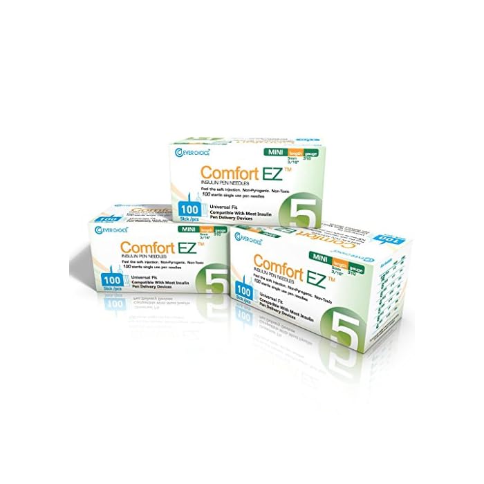 Clever Choice Comfort EZ Insulin Pen Needles 31G 5mm (3/16") 3-Pack (300 Needles)