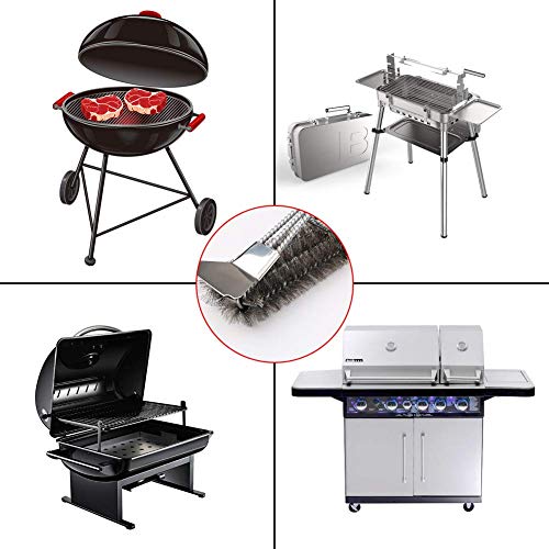 Wimaha BBQ Grill Brush,Barbecue Brush with Scraper,Long Handle Cleaner for Cooking Grates,Racks&Burner,18\