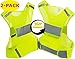 Mr Visibility Reflective Vest for Running or Cycling (2 Pack) | Reflector Jackets with Pockets (Fluo Yellow, Large)