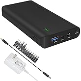 TalentCell Lithium ion Battery Pack NB7102, Rechargeable 17500mAh 64.75Wh Li-ion Power Bank with DC 24/19/5V and USB-C 5/9/12