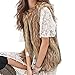 Dikoaina Womens Ladies Fashion Autumn And Winter Warm Short Faux Fur Vests Outwear Jacket