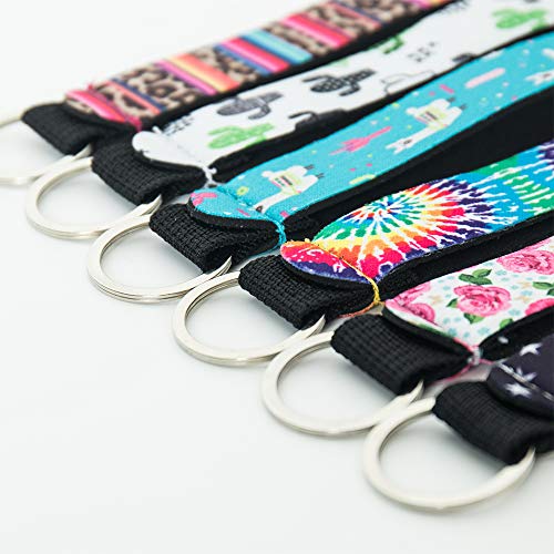 HaiMay 15 Pieces Wristlet Keychain Lanyard Neoprene Key Chain Holder to