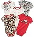 Calvin Klein Baby 5 Packs Bodysuit, Red/Print, 6/9 Months