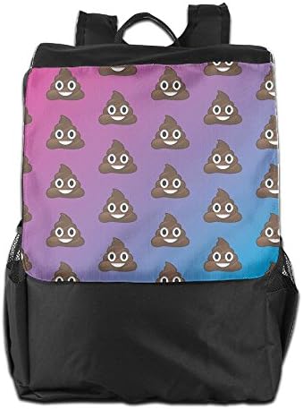 Rainbow Poop Emoji Travel Casual Backpack Hiking Rucksack School Bag Daypack