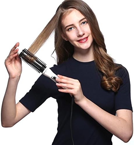 4-1 Hair Brush Dual PTC Multi-temperature Adjust Ceramic Negative Ionic Electric Hot Brush Styler For Curling, Straightening, Puffing and Combing hairs, 22mm