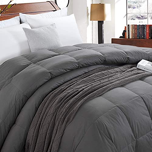 HOMBYS Feather and Down Comforter, Oversized King Comforter 116 x 108