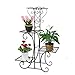 Moutik Home Metal Plant Stand:Flower Holder Pots Garden Yard Decor Display Stand with 4 Tiers Living Room Shelf Organizer for Outdoor Indoor Planter Rack Corner Black