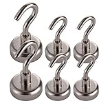 Magnetic Hooks Heavy Duty Hanging Hooks 25 Pounds and 44 Pounds Pull Force Magnet Bases used for-Neodymium Indoor/Outdoor Magnet Hook , multi purpose Neodymium Magnets declutter your space-Warmtaste