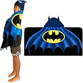 Batman DC Comics Kids Super Soft Bath/Pool/Beach Soft Cotton Terry Hooded Towel Wrap, 24 in x 50 in, (Officially Licensed Product) By Franco