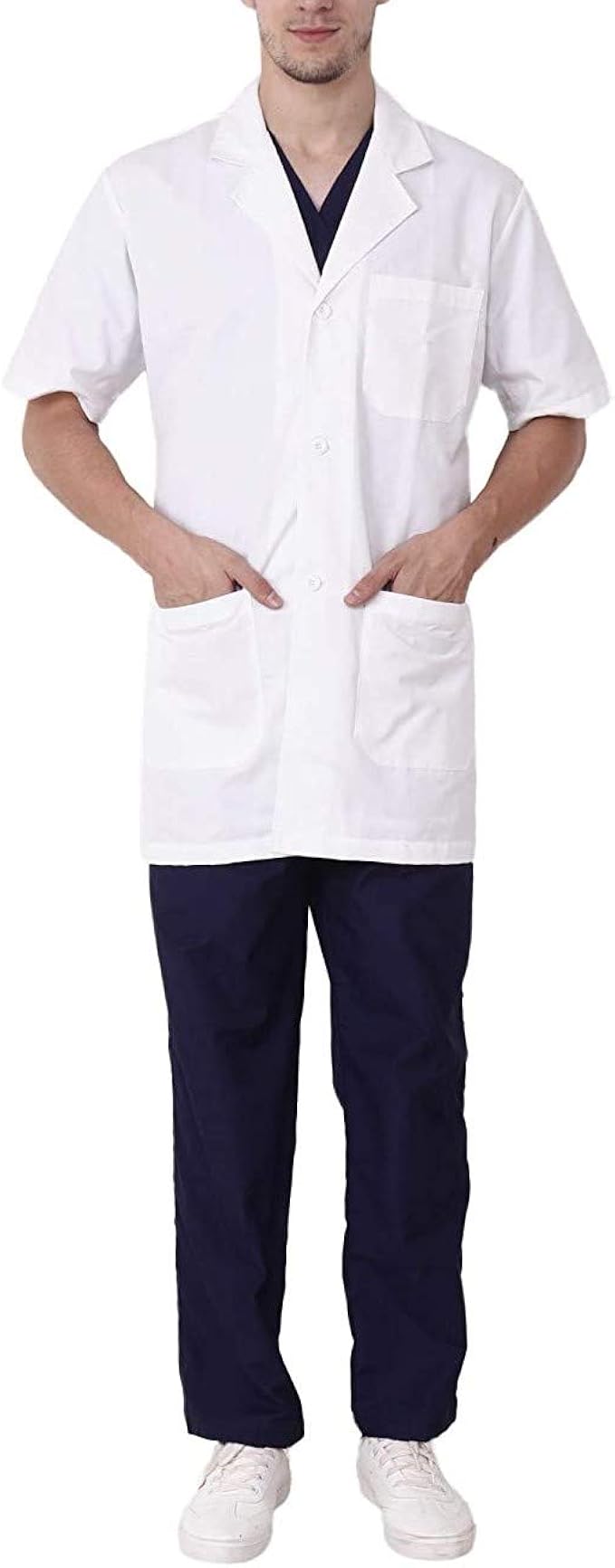 KING CHOICE UNISEX Half Sleeves Chemistry Lab Coat, DOCTOR Apron, WHITE