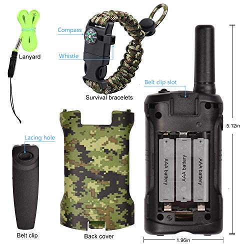 Walkie Talkies for Kids 22 Channel 2 Way Radio 3 Mile Long Range Ingenious Communication Gadget Preventing Myopia Toys Best Birthday Gifts for 6 year old Girls Fit Outdoor Adventure Game (Green camo)