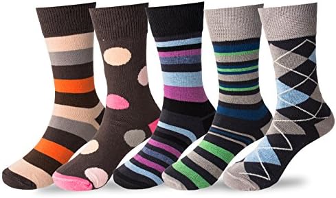 Boys 5 Pack Casual Crew Socks - The Perfect Sock For Any Occasion - By VYBE (Large B)