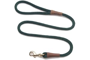 Mendota Pet Snap Leash - British-Style Braided Dog Lead, Made in The USA - Hunter Green, 1/2 in x 6 ft - for Large Breeds