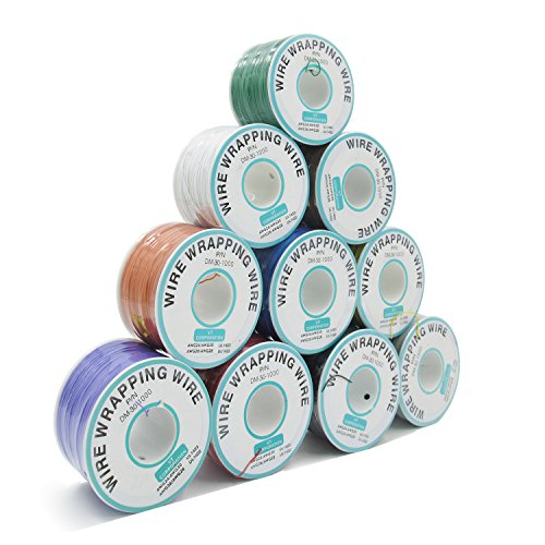 Striveday™ Stranded Hook Up Wire electrical Wire Wrapping Wire Wrap 10 Colors Single strand copper AWG30 Cable OK Wire & PCB Wire 30 AWG Red - Thumbnail 2