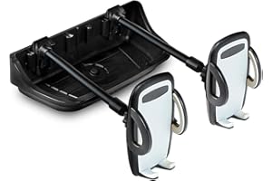 TITAN PERFORMANCE PRODUCTS Titan Dash Mount Phone Holder for Jeep Wrangler with Two Clamp Holders for Phones. Three Rugged Multi-Purpose Tray Buckle Slots for Camera, GPS, and Mobile Devices. Fits JK Models 2011-2018