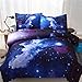 HOMIGOO Galaxy Printed Bedding Set Soft Comforter Cover 3D Printed Bed Sheet Set Twin Color M