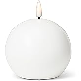 Abbott Collection Wax LED Flameless Ball Candle - White (4" D)
