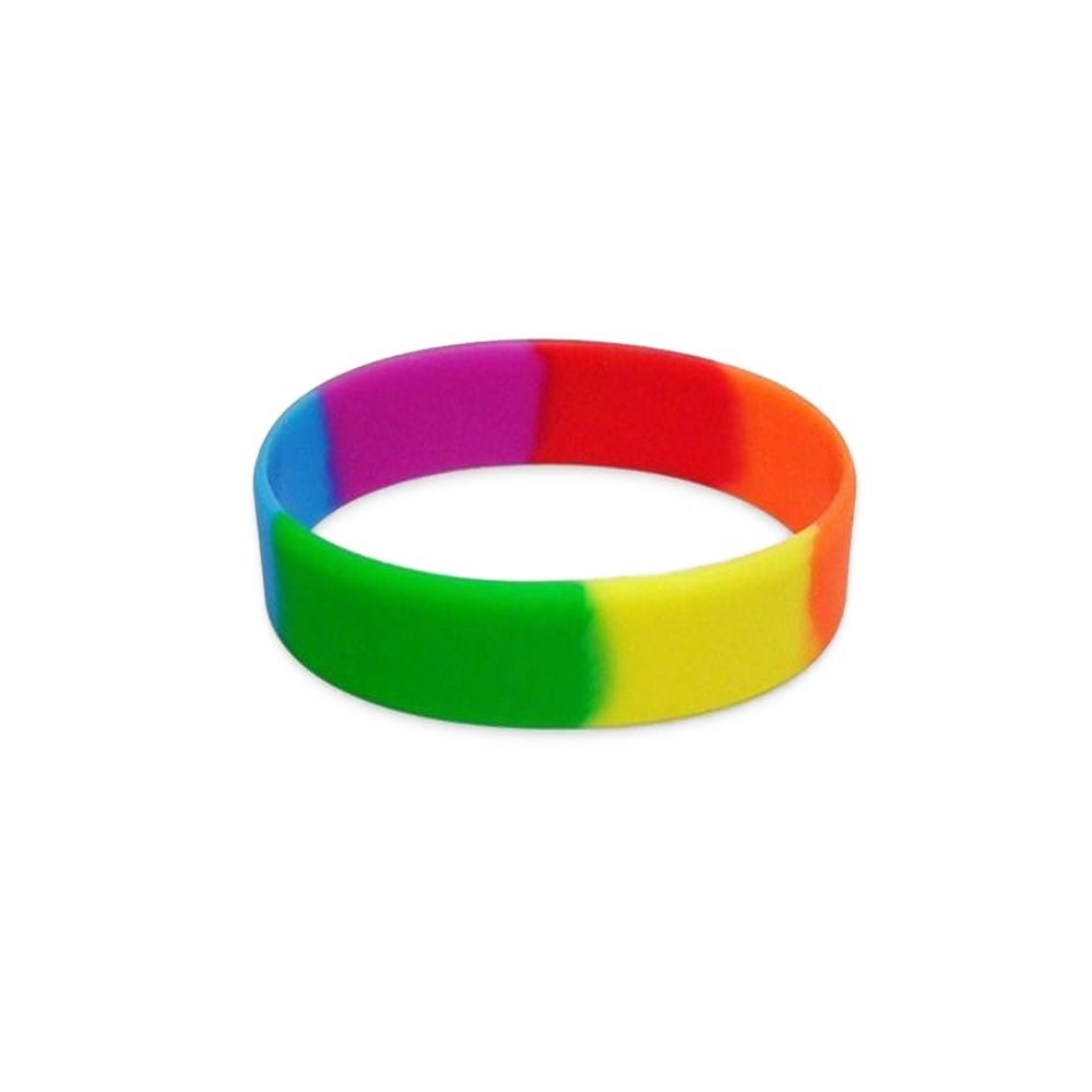 Lizzy Deluxe GAY PRIDE FANCY DRESS ACCESSORY Rainbow Hats Jewellery LGBT Parade Party Lot UK (1 x Pride Silicon Bracelet)