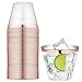 Qudasar PDTXCLS 120 Rose Gold Plastic Cups 9 oz | Hard Clear Disposable Tumblers | Perfect for Party, Wedding, Holiday, Baby Shower or Any Special Event