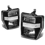 For Ford Super Duty 2nd Gen F250-550 Pair OE Style Black Housing Clear Corner Headlight Lamp