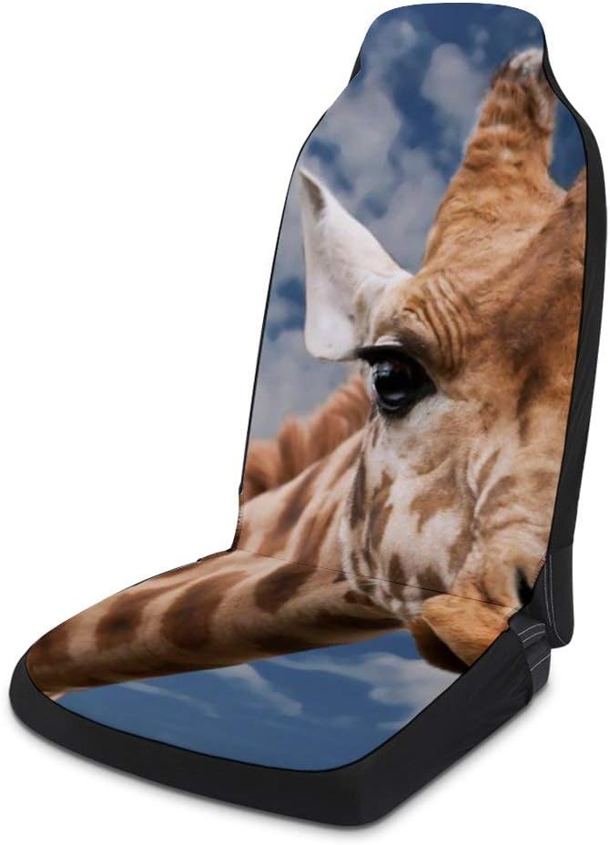 NIKIMI Car Seat Covers 2 Pcs Giraffe Animal Funny Facial Expression