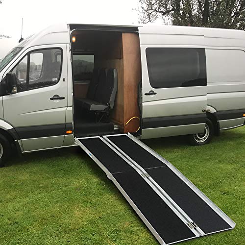 ORFORD Non Skid Multifold Wheelchair Ramp 7FT, Utility Mobility Access Threshold Ramp for Home Steps Stairs Doorways Scooter