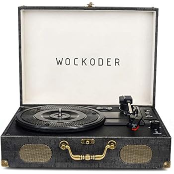 Turntable Record Player Portable Wireless 3 Stereo Speed Vinyl Record Player with Built-in Speakers Classic Black Vintage Style