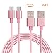 Type C Charger Cable,Nylon Braided USB Type C Long Cord Fast Charging Sync Cable for Samsung Galaxy S8,S8 Plus ,Apple New Macbook, Google Pixel,Nexus 6P/5X, LG G5 and More. (2Pack 10FT Pink)