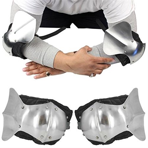 Knight's Polished Steel Medieval Lined Elbow Armor