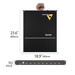 1U Rack Mount KVM Console,Arvitek 17.3" LCD Monitor
