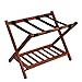 WELLAND Wood Folding Luggage Rack Suitcase Organization with Shelf, Light Cherry