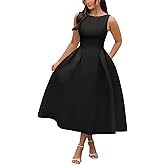 Fievlrs Tea Length Wedding Dresses for Bride Satin Midi Boat Neck Cocktail Party Dress Corset Formal Evening Gown