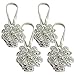 Sumnacon® 4 Packs Crystal Curtain Magnetic Tieback Flower Curtain Clips Buckle with Stretchy Wire Rope for Home Office Decoration (4 Pcs Silver)