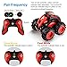 allcaca Auto RC Car 2.4Ghz 4WD Remote Control Car Monster Truck Off-Road Vehicle 1:24 Scale 360 Degree Water and Land RC Stunt Car Buggy Hobbies Toy for Kids & Adults,Red