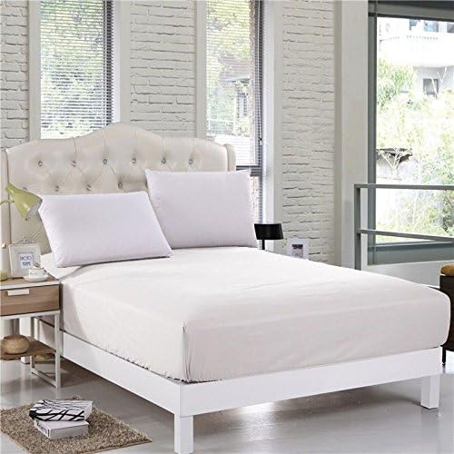 (Elastic all around 1PC Fitted Sheet) 1PC Fitted Sheet with 12" Deep Pocket 300 Thread Count Queen 100% Egyptian Cotton White Solid by Zara Bed Furnishing