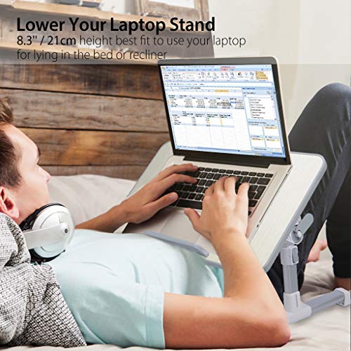 Neetto Height Adjustable Laptop Bed Table, Portable Lap Desk with