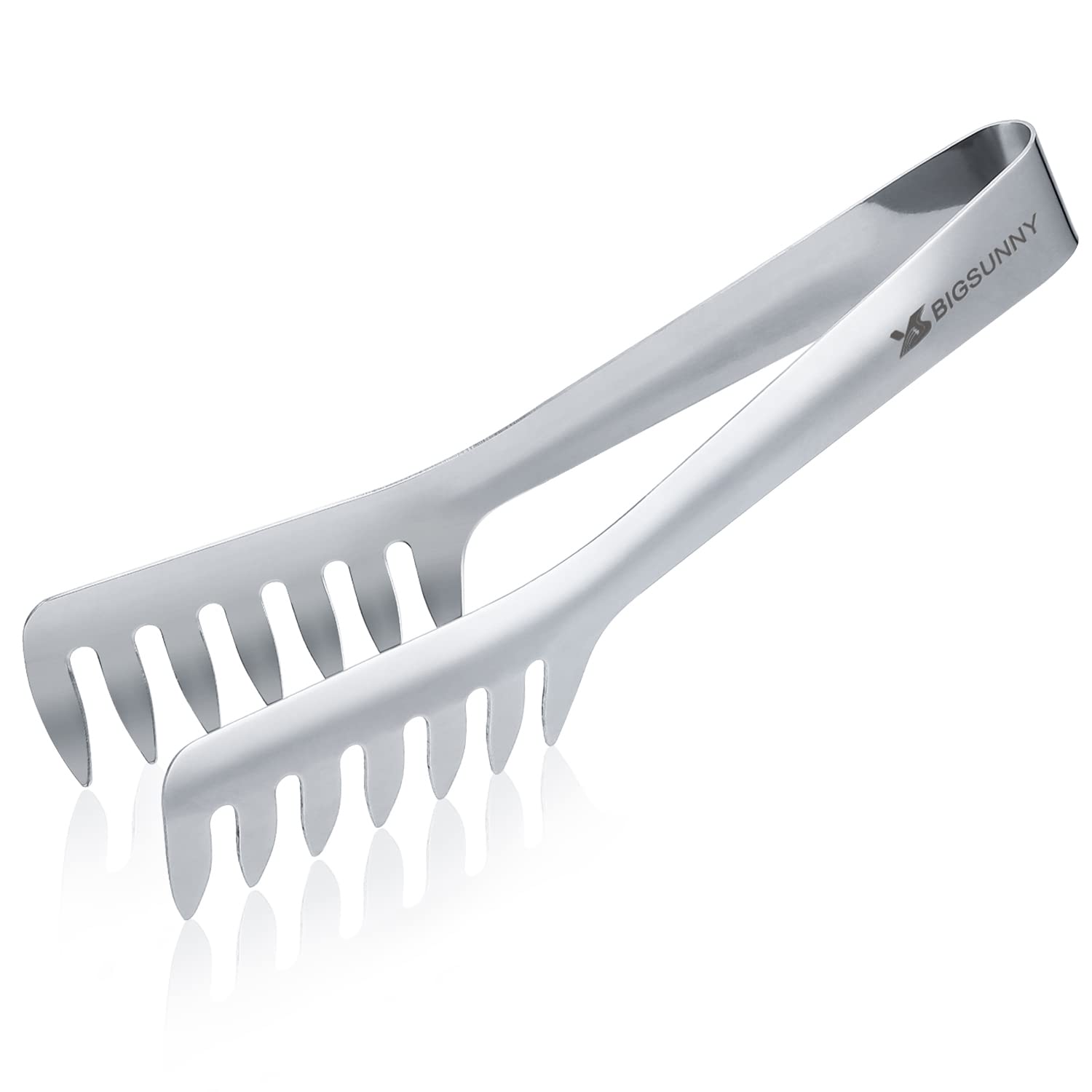 MSY BIGSUNNY Kitchen Pasta Tongs, 8" Stainless Steel Spaghetti Tongs