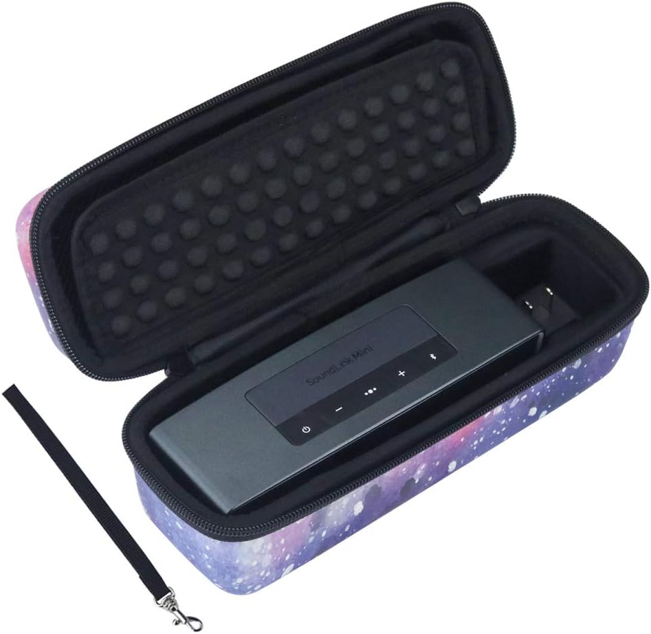 Cpano Carrying case Compatible for Bose Soundlink Mini II Bluetooth Speaker,Fits the Wall Charger and Charging Cradle,With a hand strap. (Starry sky)