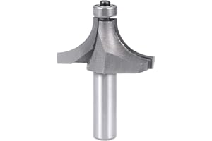 uxcell Router Bit 1/2 Shank 1-1/2 inch Cutting Dia. Round Over Corner 2 Flutes Carbon Steel for Woodworking Milling Cutter To