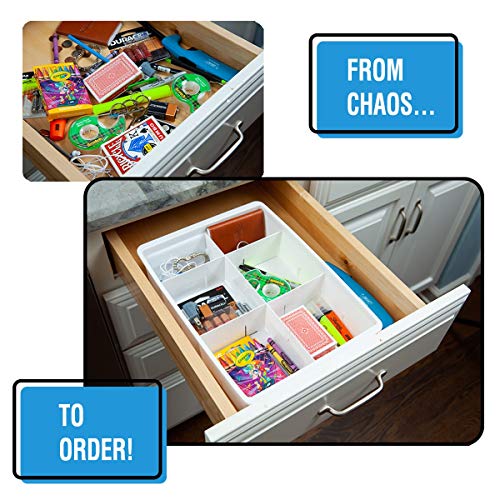 Uncluttered Designs Adjustable Drawer Dividers for Utility Drawer Kitchen Storage and Organization (3 Pack)