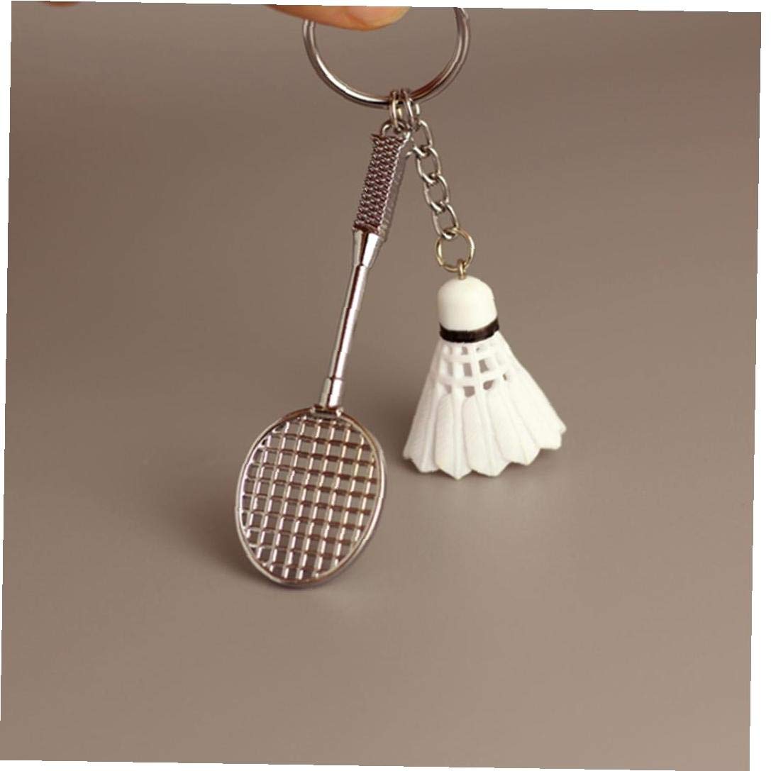 Cute Mini Badminton Keychain Sport Goods Ball Keyrings Accessories Yellow