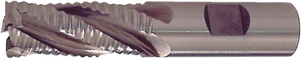 Putnam Style 267 97084 Cobalt Coarse Profile Roughing End Mill - Multi-Flute Single End NCC End Mill, 1-1/4" Diameter, Spiral Flute, Straight Shank with Flats, Bright Finish (Pack qty. 1)