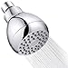 High Pressure Shower Head, 3 Inch Anti-clog Anti-leak Fixed Chrome Showerhead, Wall Mount, Adustable Metal Swivel Ball Joint with Filter for Low Flow Showers (Silver Chrome)
