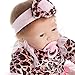 SanyDoll Reborn Baby Doll Soft Silicone 22inch 55cm Magnetic Lovely Lifelike Cute Lovely Baby Cute Leopard Baby Blue Eyes